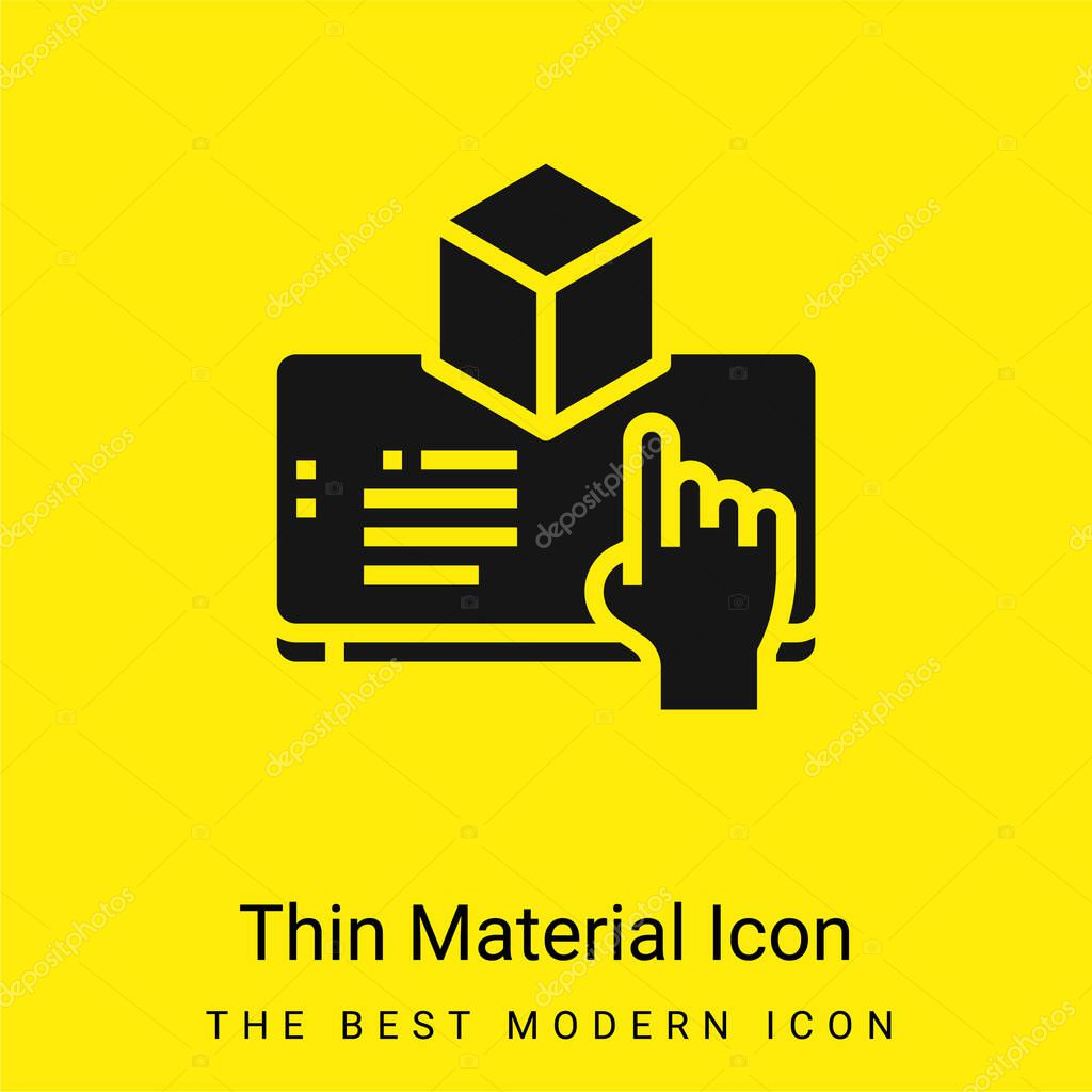 Augmented Reality minimal bright yellow material icon