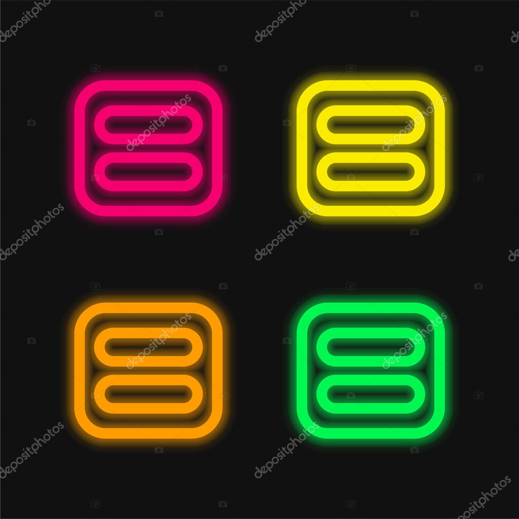 Activated four color glowing neon vector icon