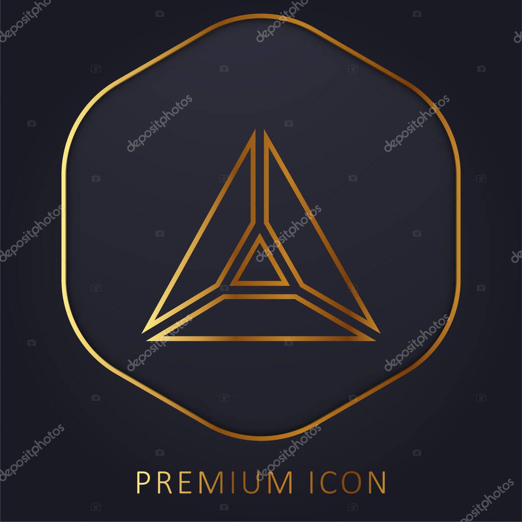 Amethyst golden line premium logo or icon