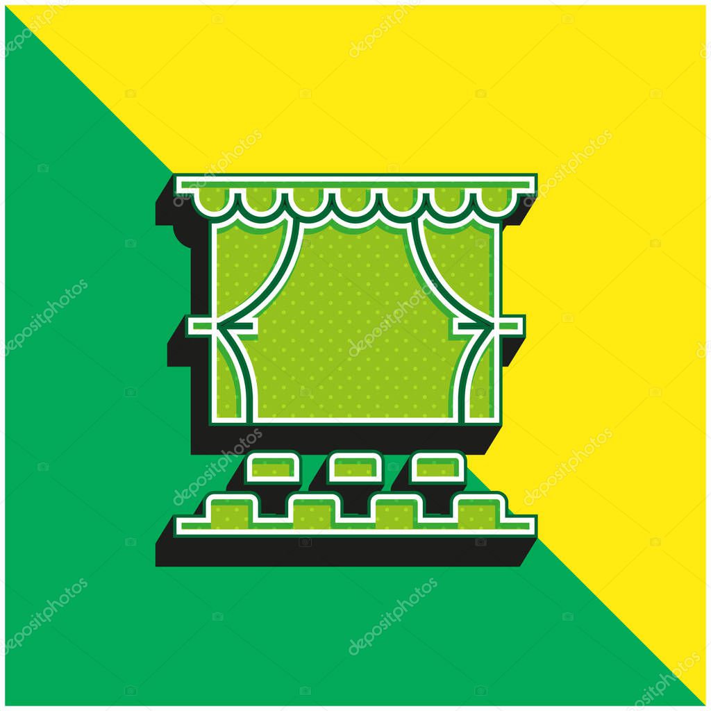 Audience Green and yellow modern 3d vector icon logo