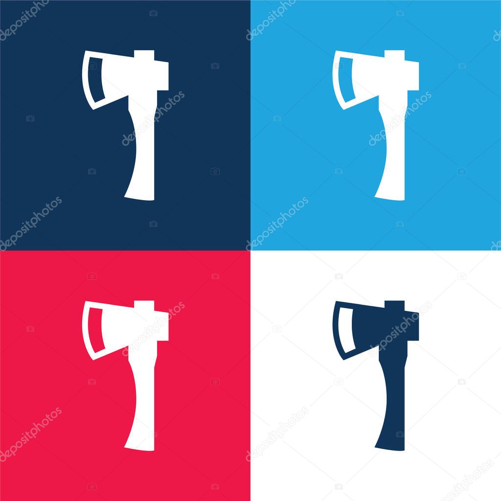 Ax blue and red four color minimal icon set