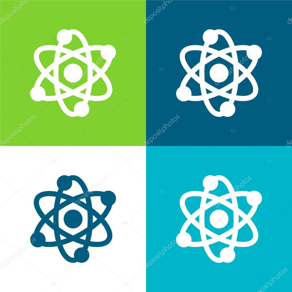 Atoms Flat four color minimal icon set