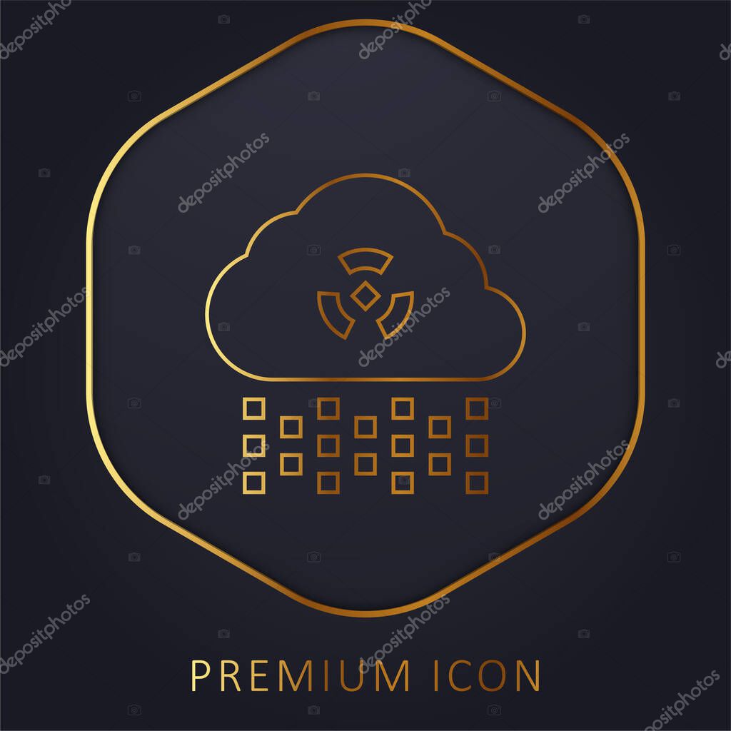 Acid Rain golden line premium logo or icon