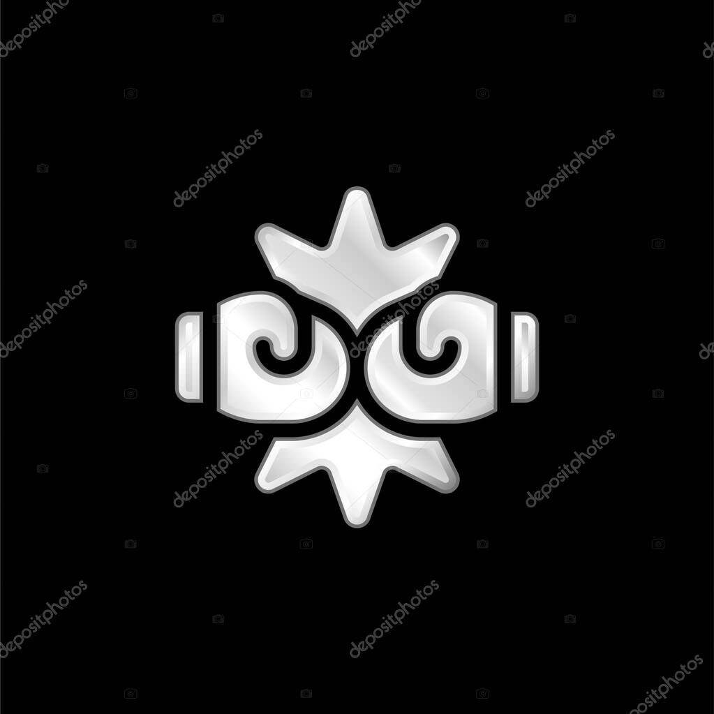 Boxing silver plated metallic icon