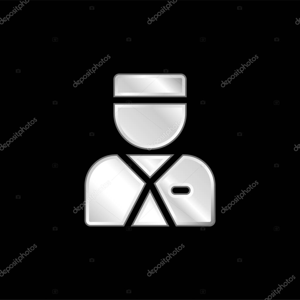 Bellboy silver plated metallic icon