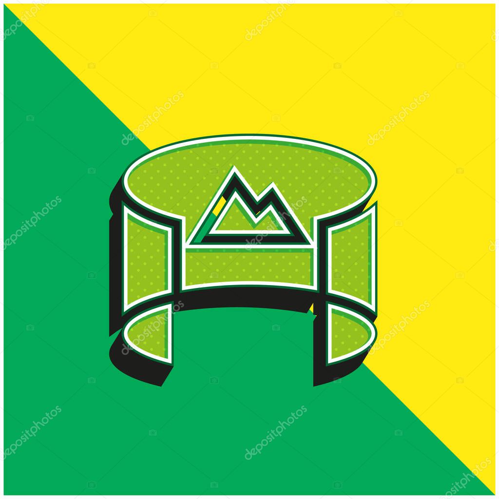 360 View Green and yellow modern 3d vector icon logo