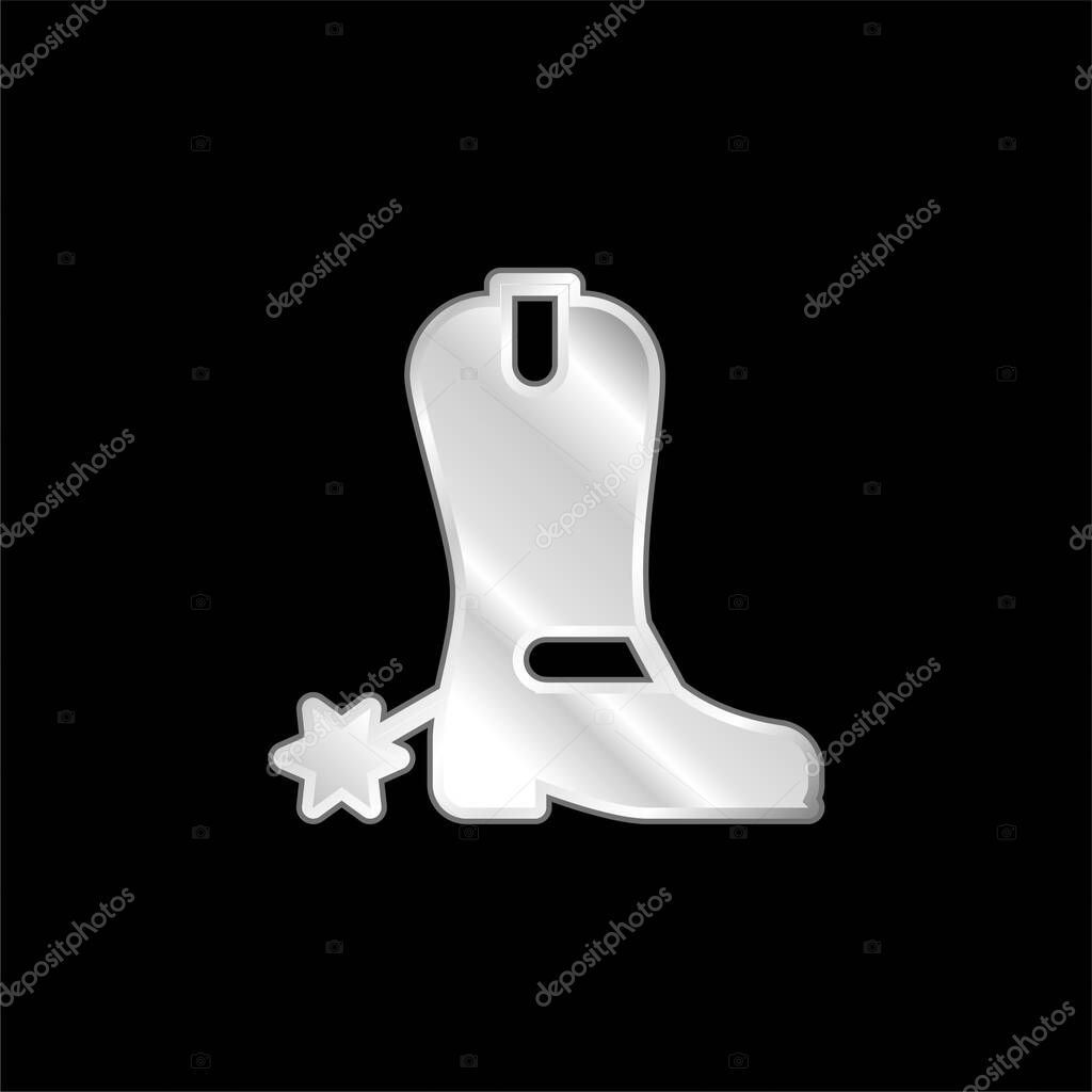 Boots silver plated metallic icon