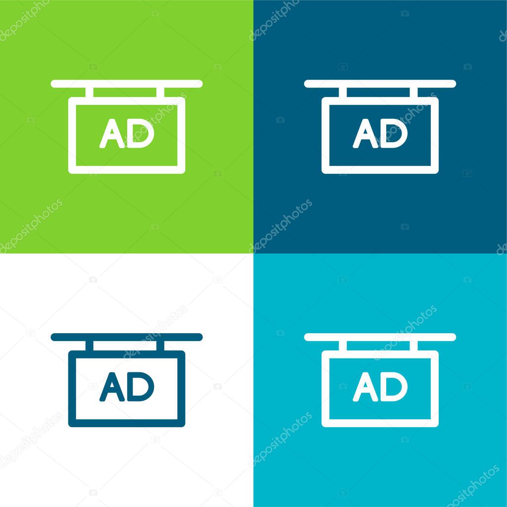 AD Plank Flat four color minimal icon set
