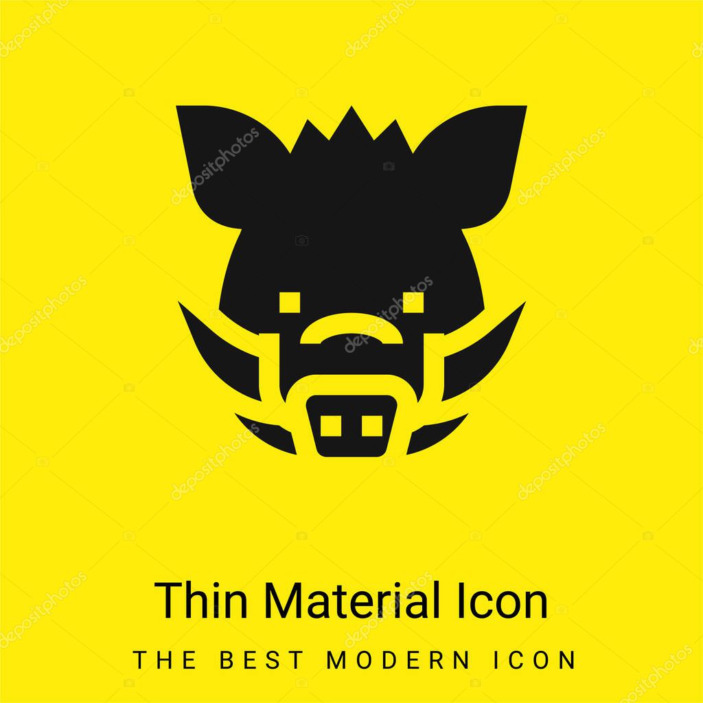 Boar minimal bright yellow material icon
