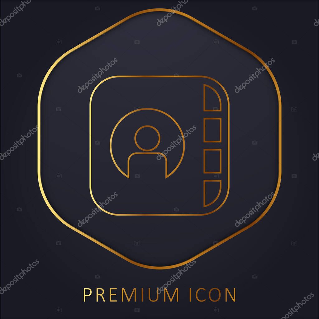 Apple golden line premium logo or icon