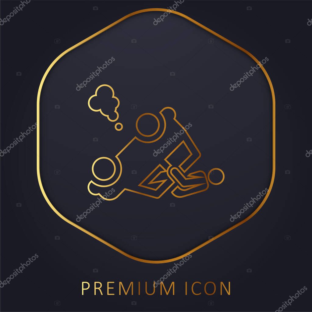 Accident golden line premium logo or icon