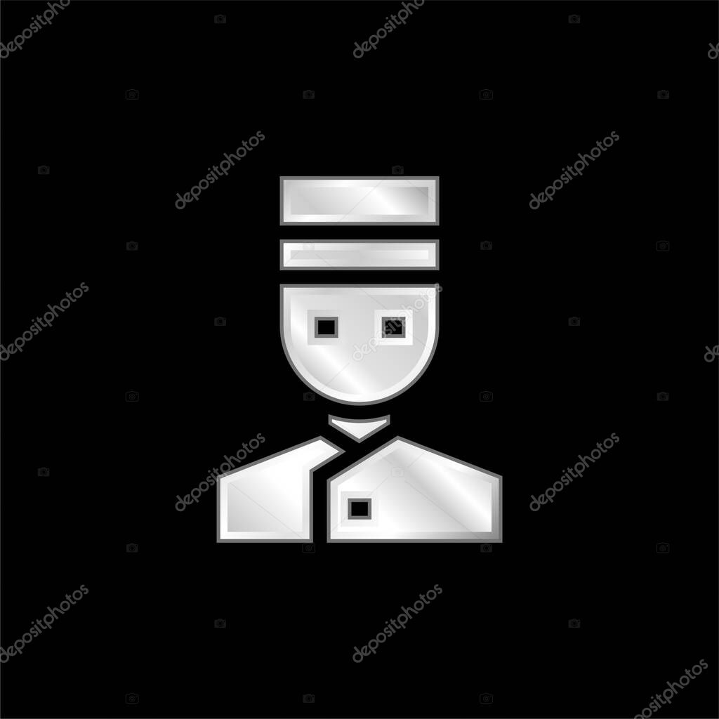 Bellhop silver plated metallic icon