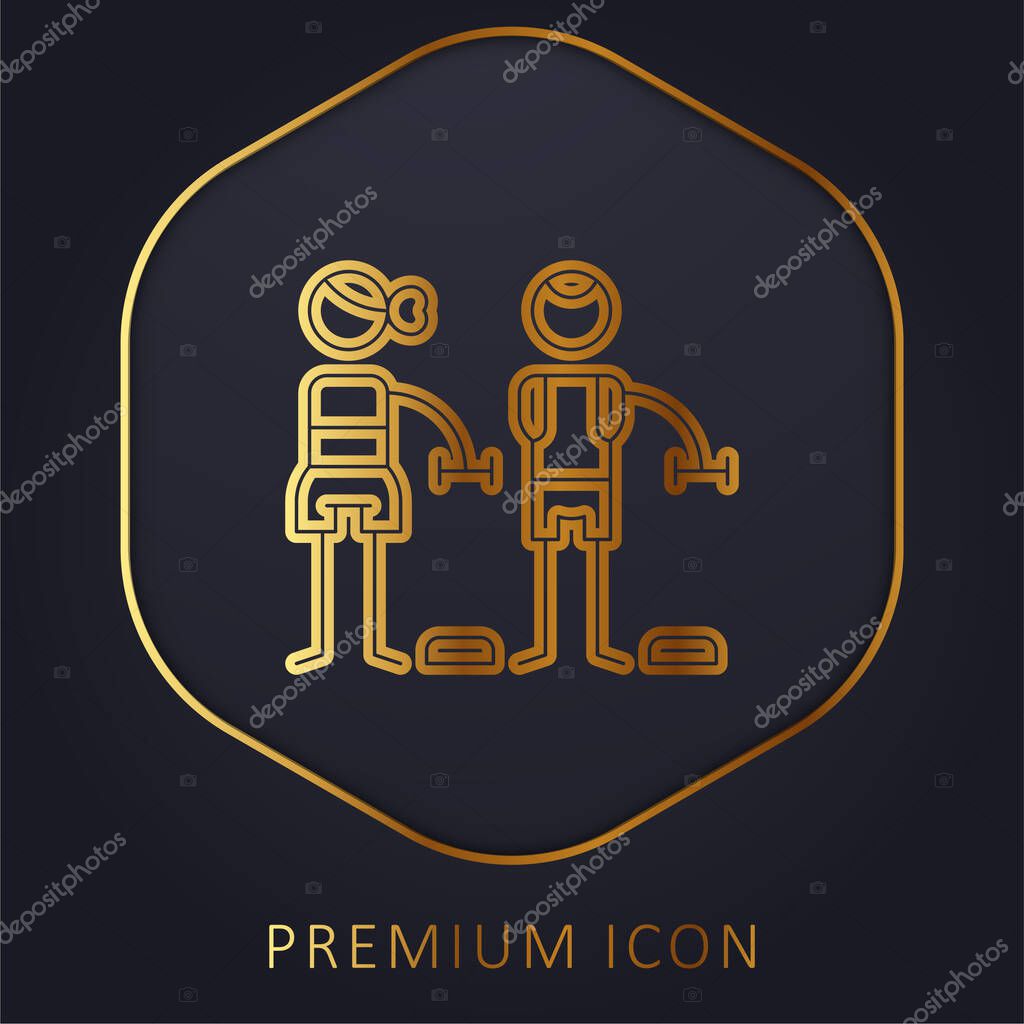 Bodypump golden line premium logo or icon
