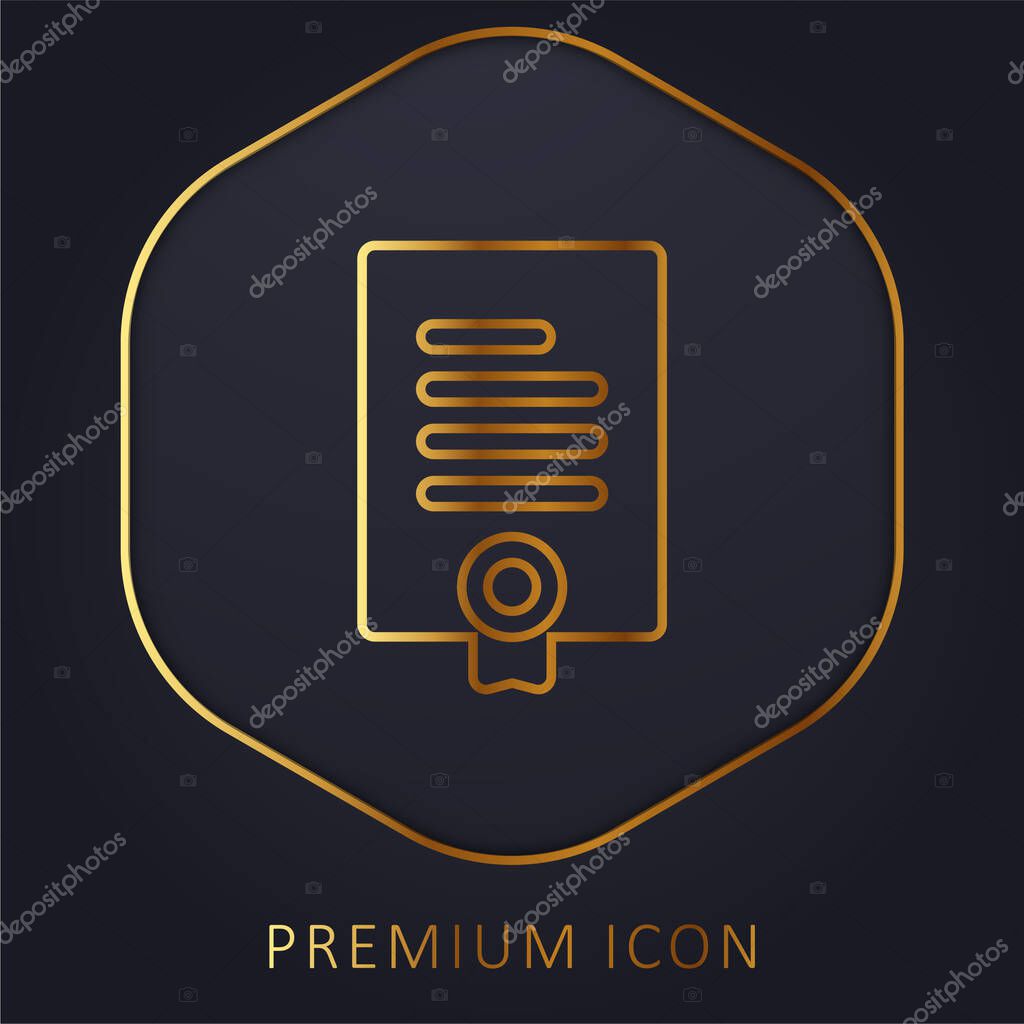 Agreement golden line premium logo or icon
