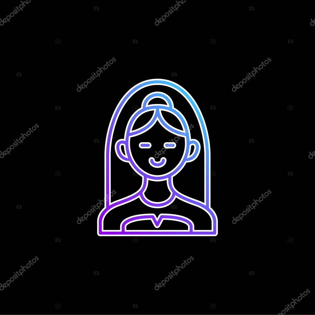 Bride Bust blue gradient vector icon