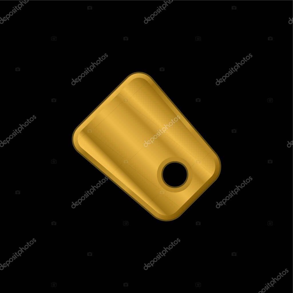 Black Tag gold plated metalic icon or logo vector