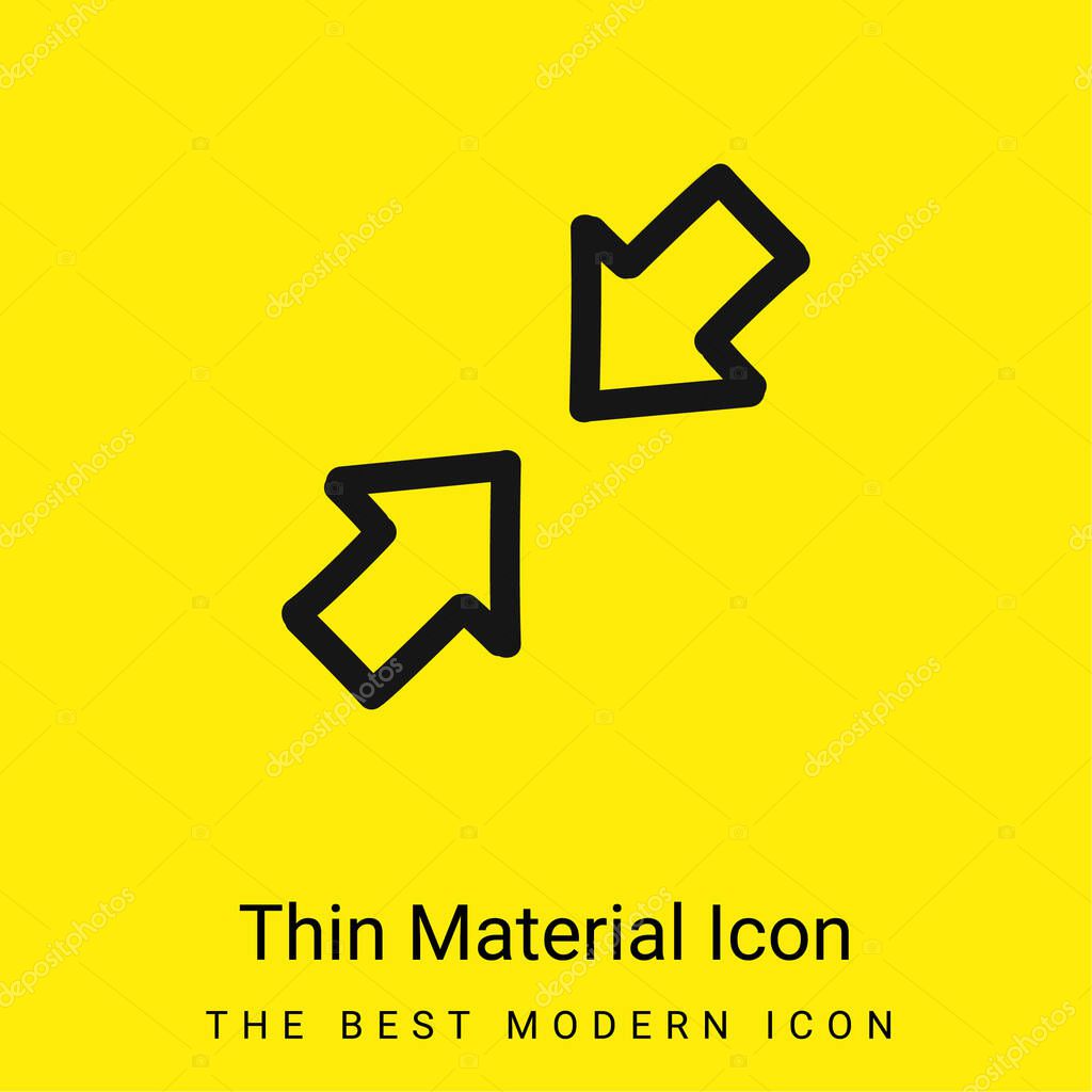 Arrows Hand Drawn Interface Symbol Outlines minimal bright yellow material icon