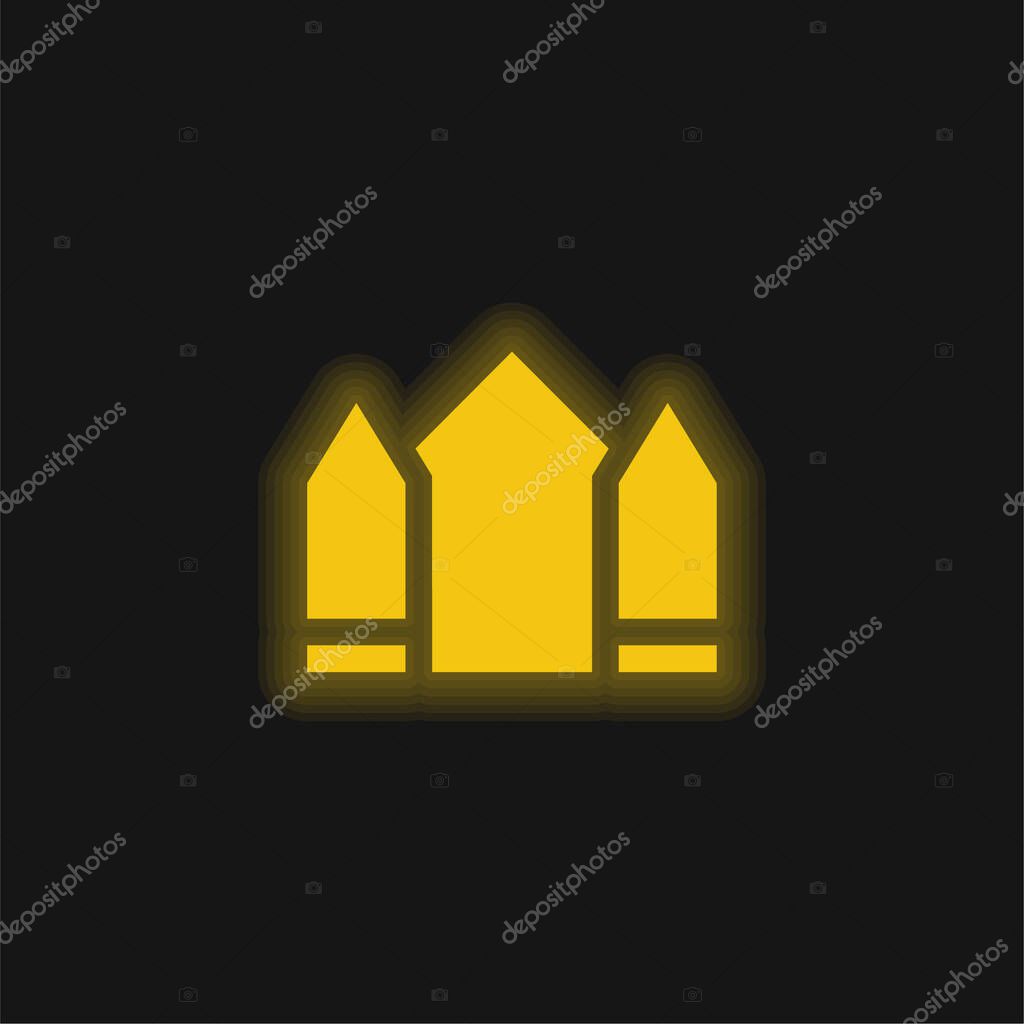 Base yellow glowing neon icon