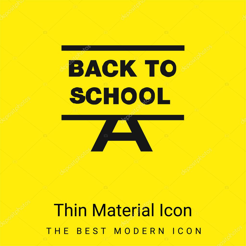 Back To School minimal bright yellow material icon