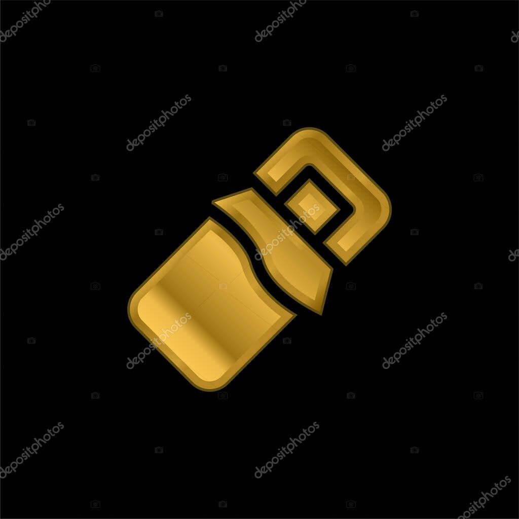 Bar gold plated metalic icon or logo vector