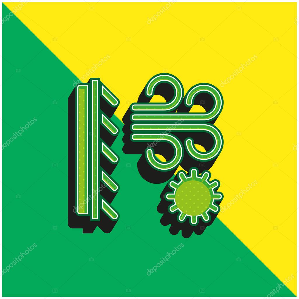 Air Conditioner Green and yellow modern 3d vector icon logo