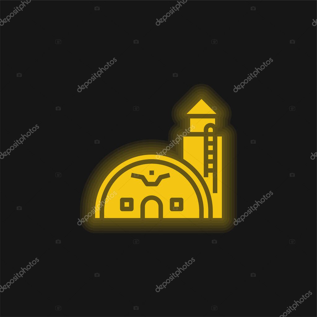 Base yellow glowing neon icon