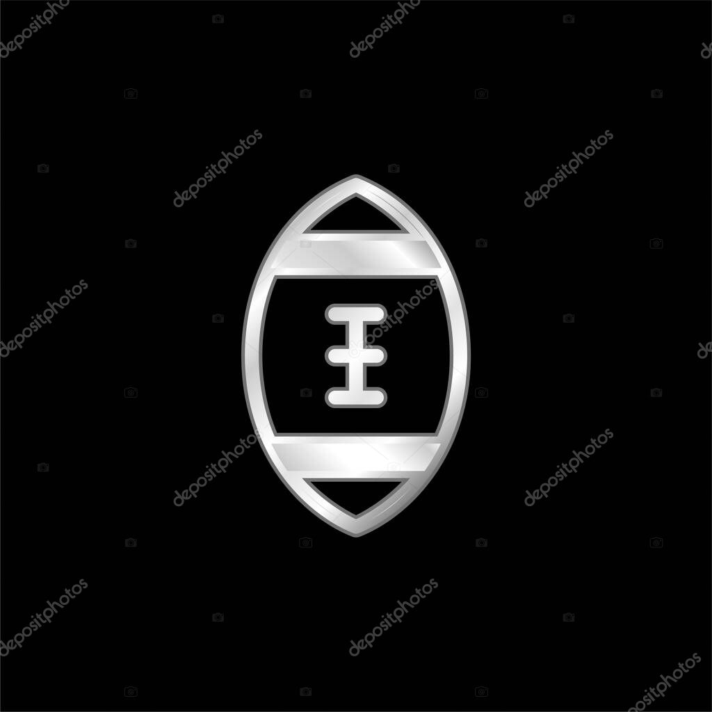 American Football silver plated metallic icon