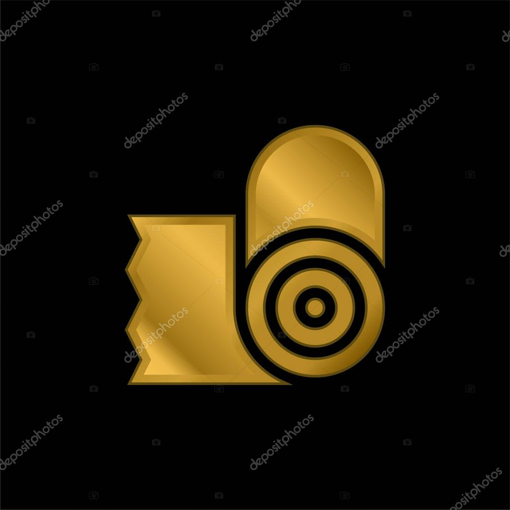 Bandage gold plated metalic icon or logo vector