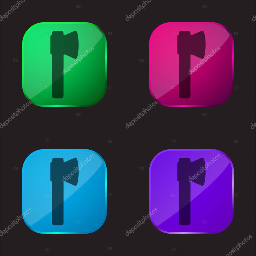 Ax four color glass button icon