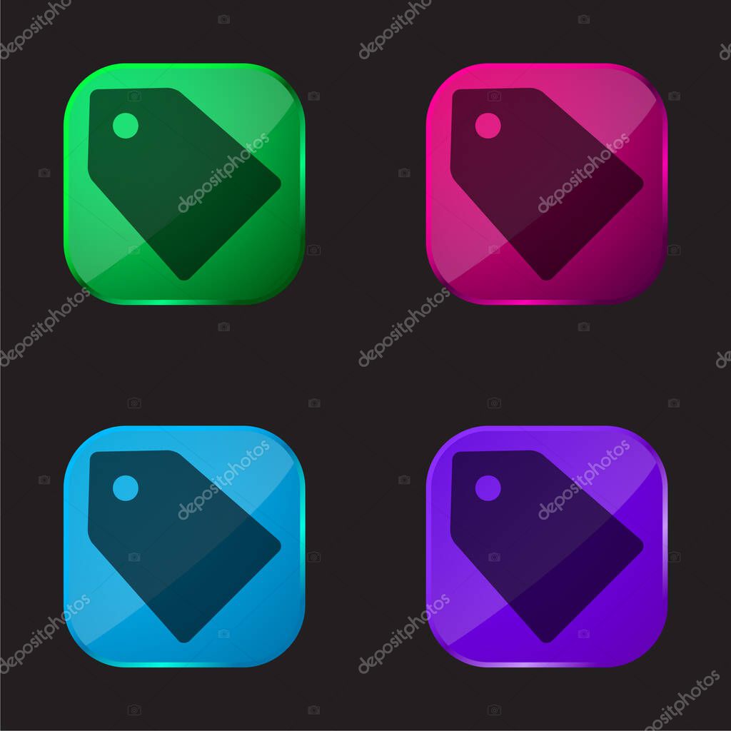 Black Label For Discounts four color glass button icon