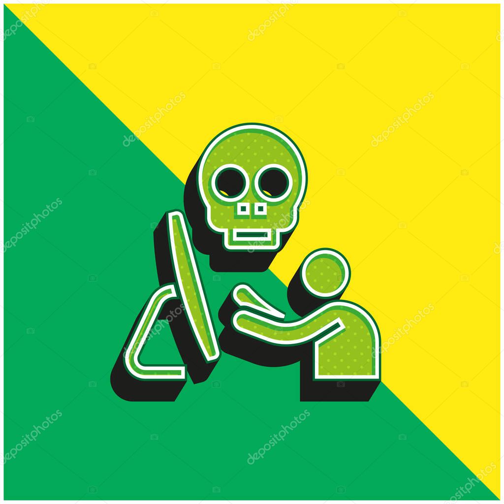 Anonymous Green and yellow modern 3d vector icon logo