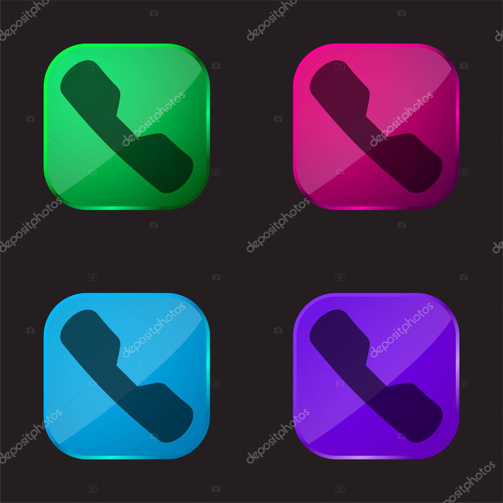 Active Call four color glass button icon
