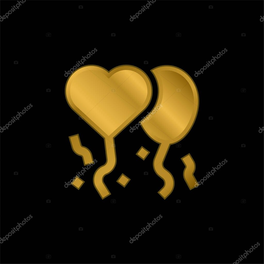 Balloons gold plated metalic icon or logo vector