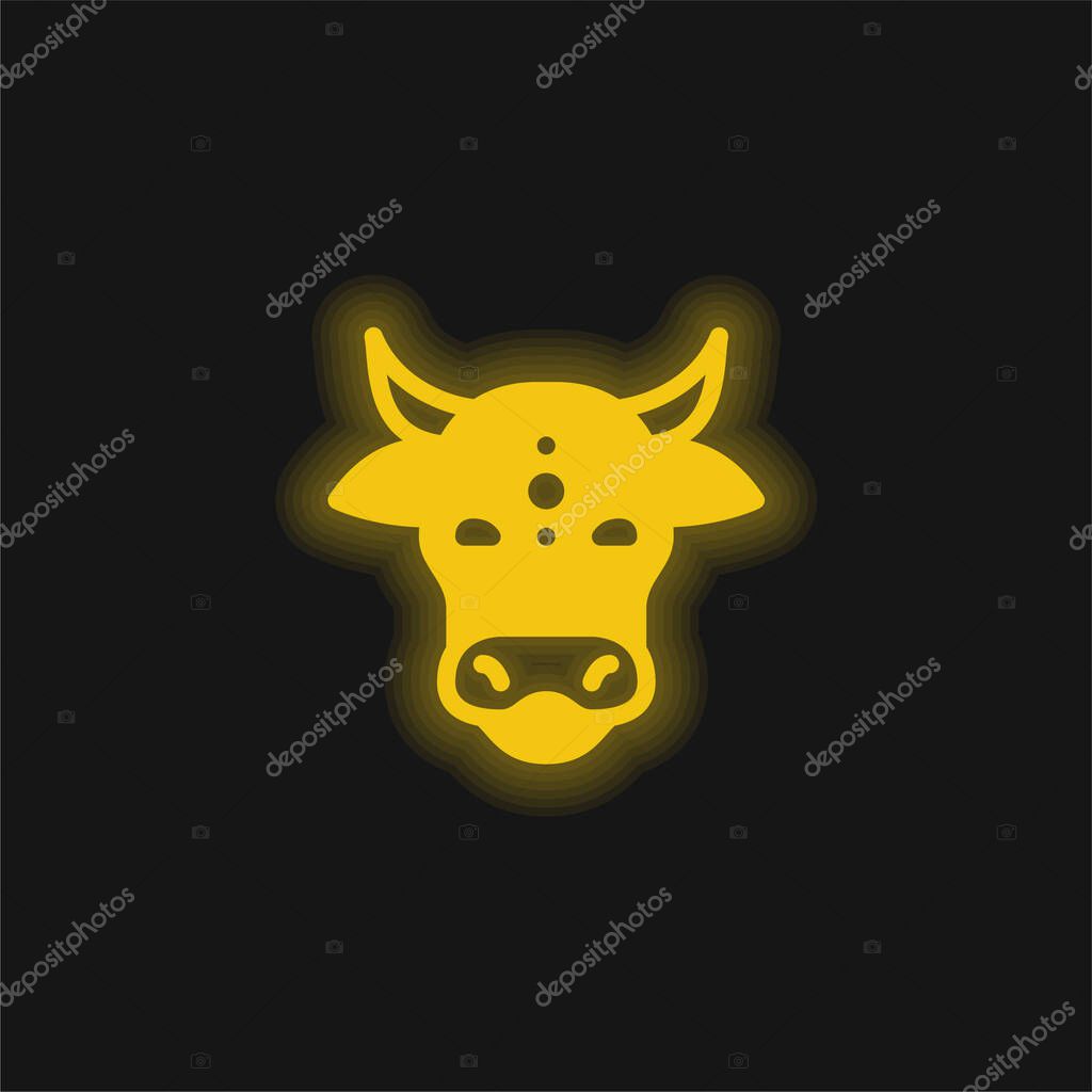 Animal yellow glowing neon icon