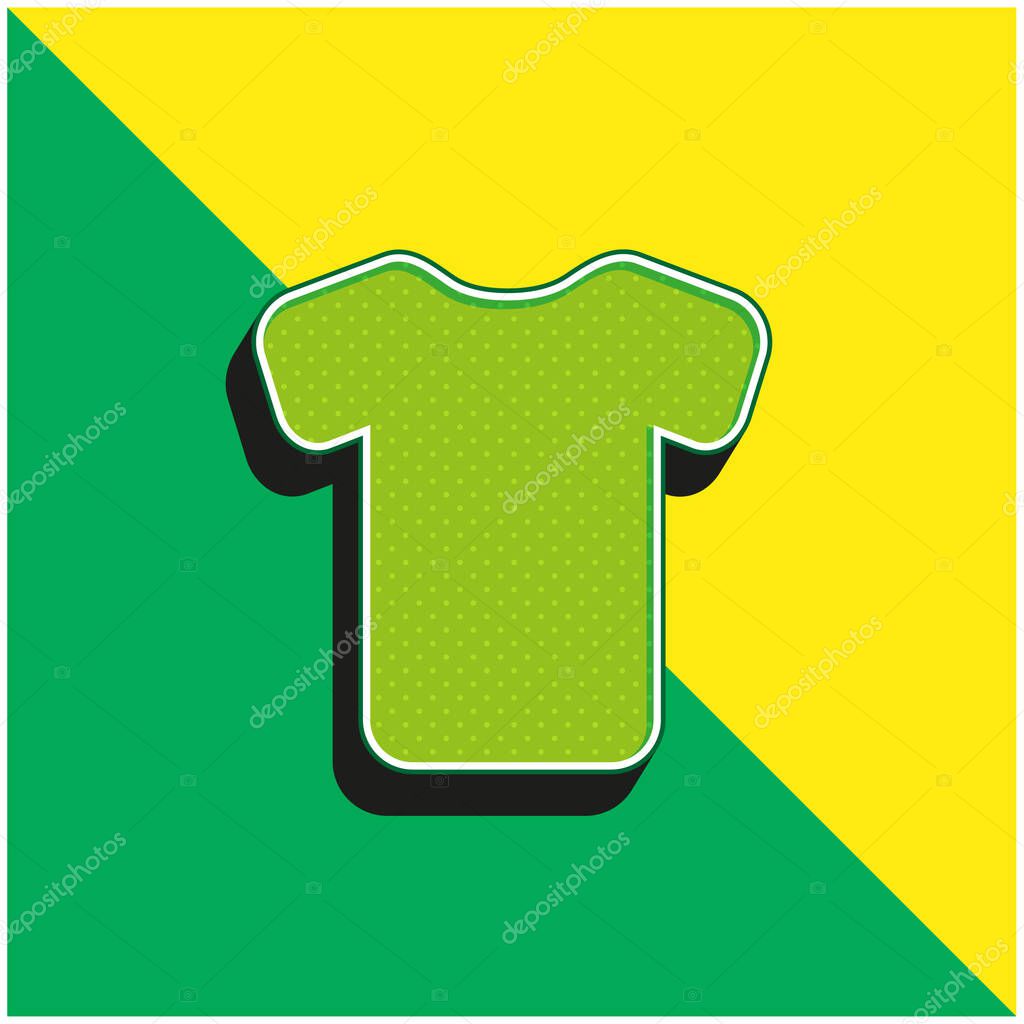 Black Shirt Green and yellow modern 3d vector icon logo