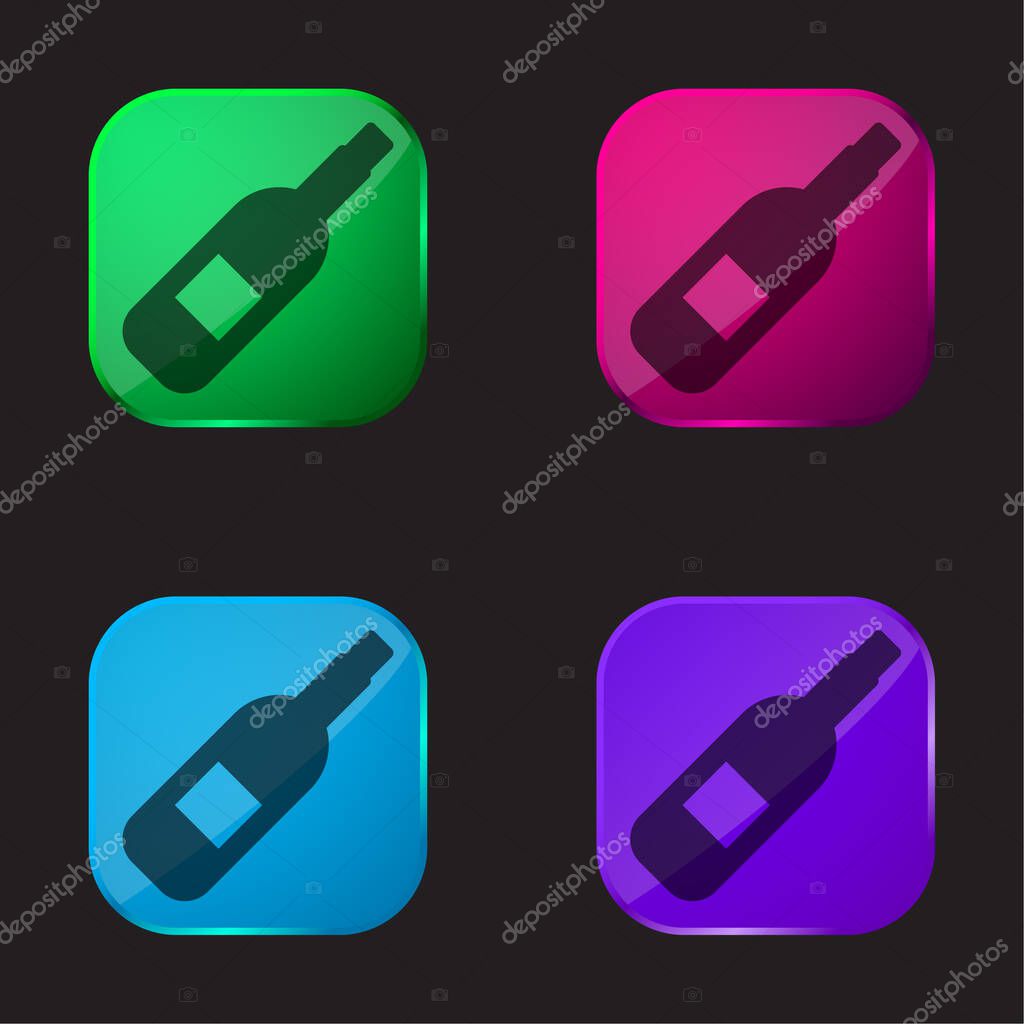 Alcohol four color glass button icon
