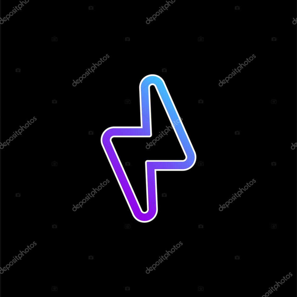 Bolt Outline blue gradient vector icon
