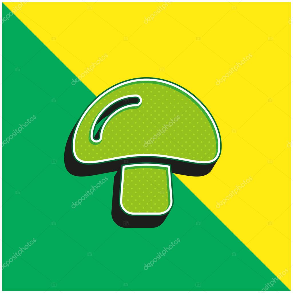 Big Mushroom Green and yellow modern 3d vector icon logo