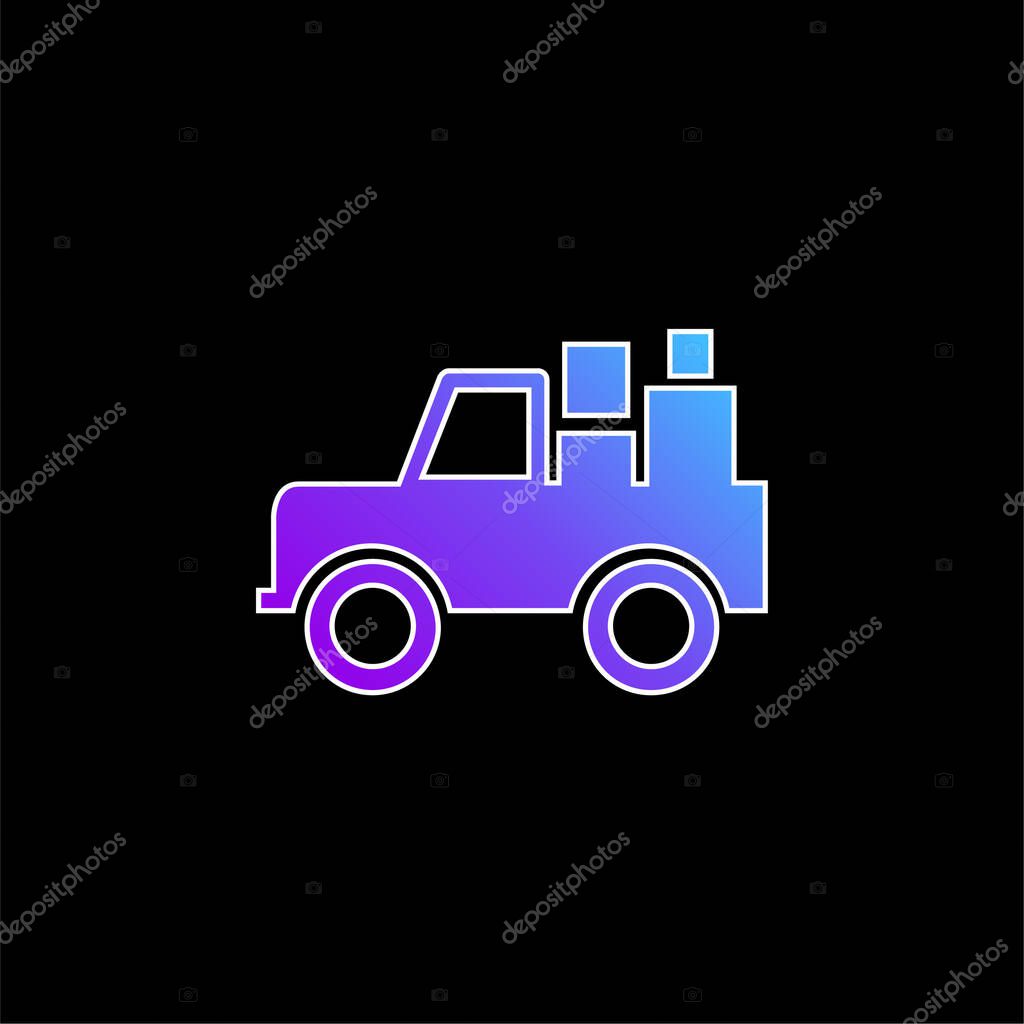 All Terrain Vehicle With Cargo blue gradient vector icon