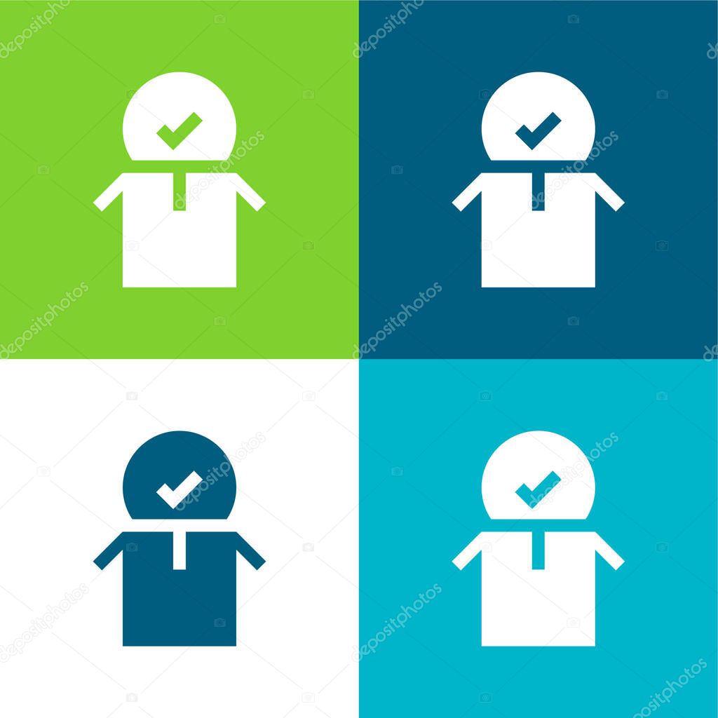 Approved Flat four color minimal icon set