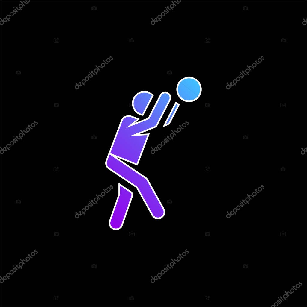 Basketball Player blue gradient vector icon