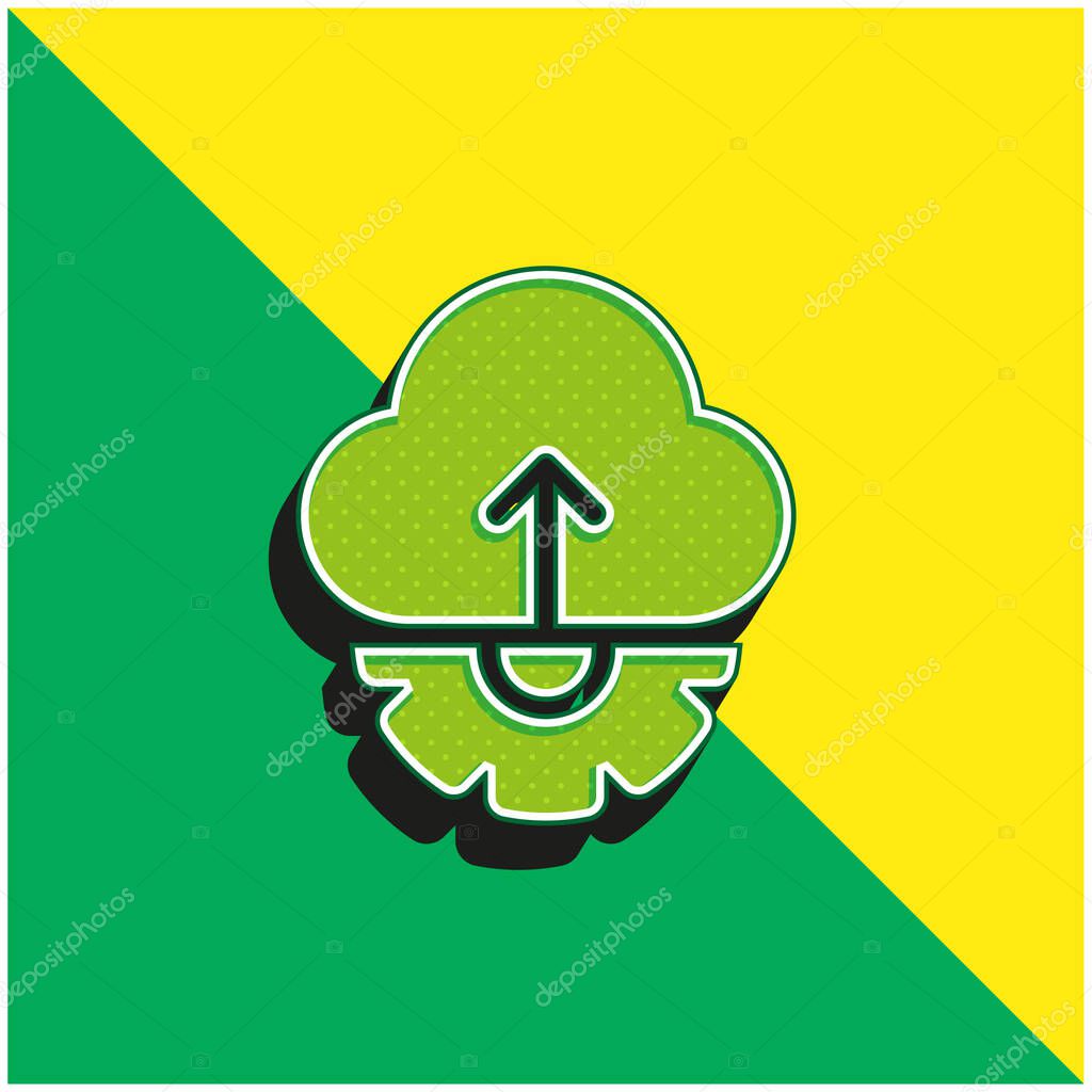Api Green and yellow modern 3d vector icon logo