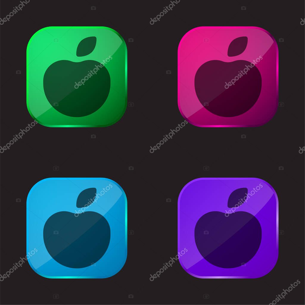 Apple four color glass button icon