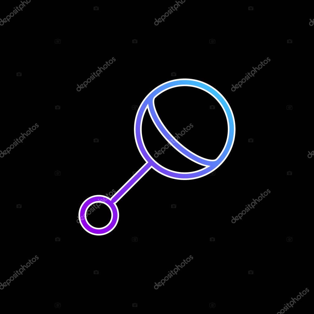 Baby Rattle blue gradient vector icon