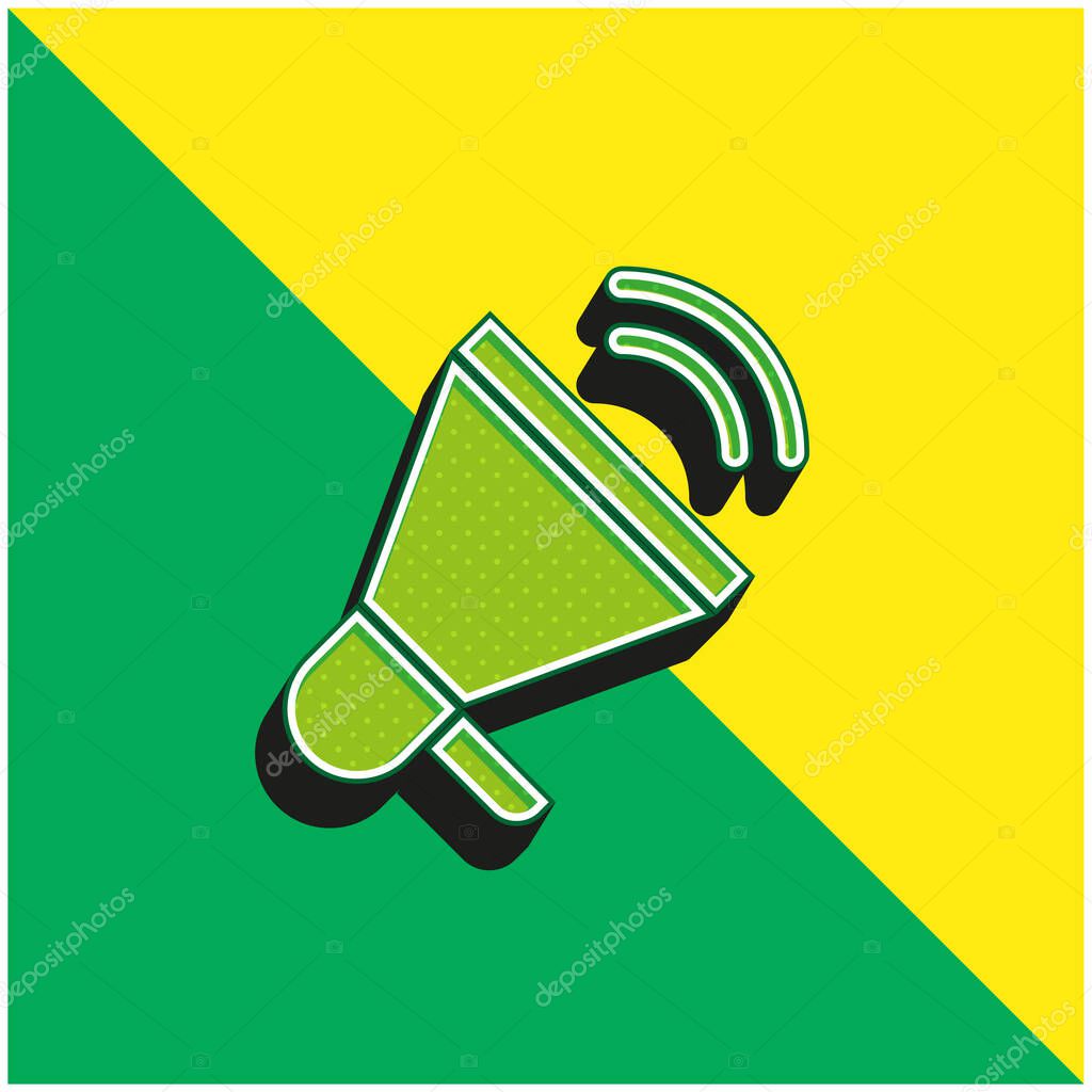 Advertising Green and yellow modern 3d vector icon logo