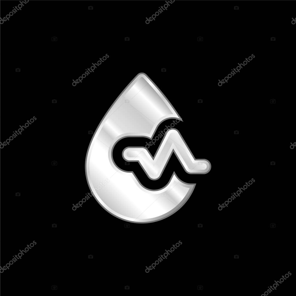 Blood Pressure silver plated metallic icon