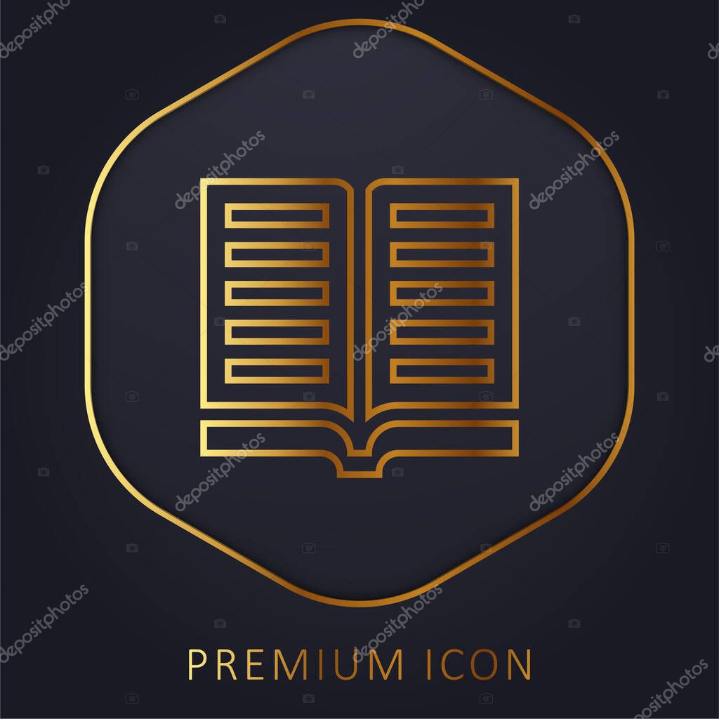 Book golden line premium logo or icon