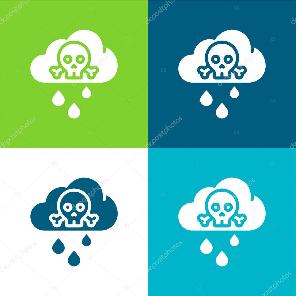 Acid Rain Flat four color minimal icon set