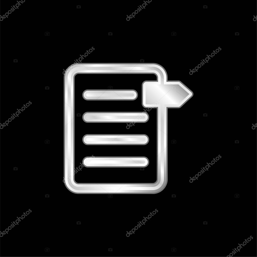 Bookmark On File silver plated metallic icon