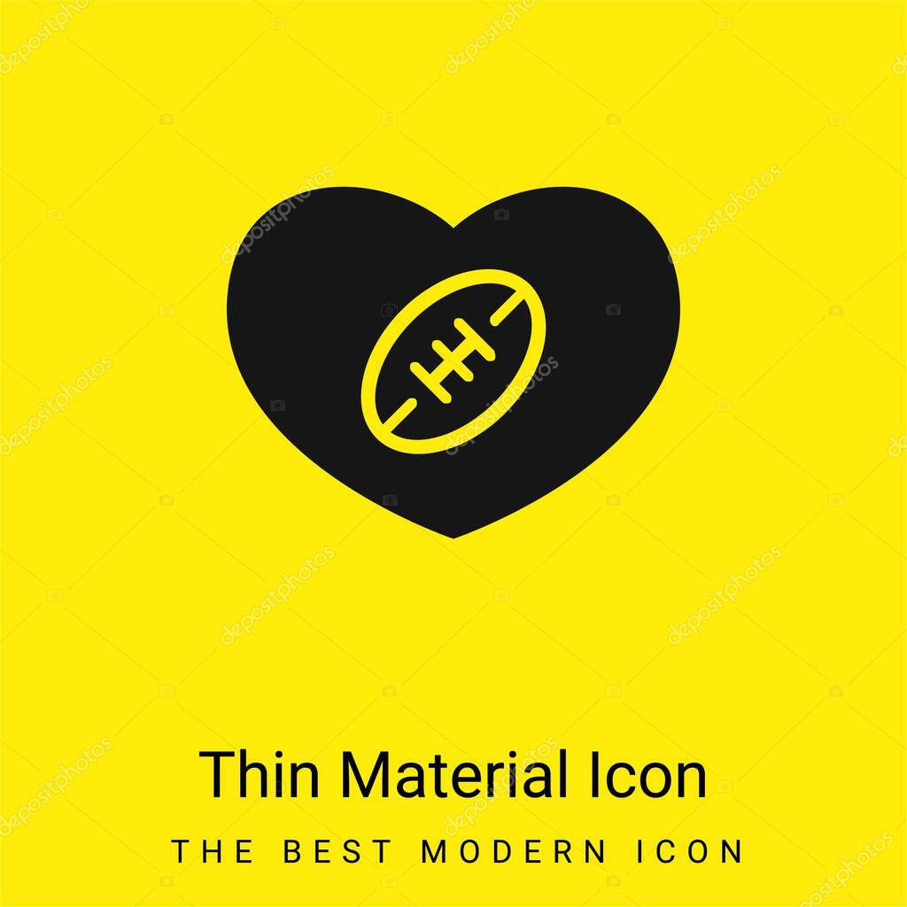 American Football Heart minimal bright yellow material icon